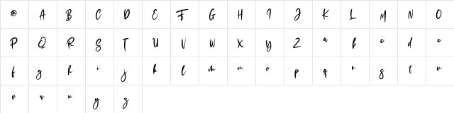 The Fashionist Personal Use Regular  glyph index