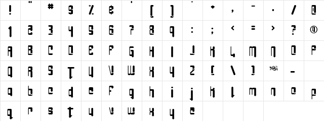 Varsinnie Pols Regular  glyph index