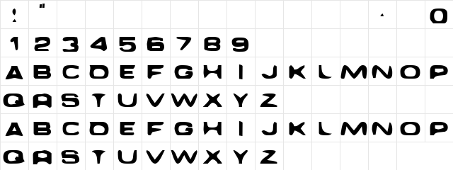 Mushroom Cut Regular  glyph index