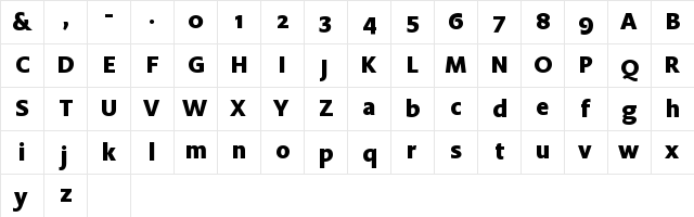 Flex ExtraBold  glyph index