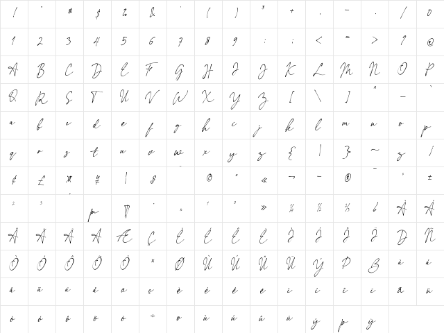 The Expressions Expressions  glyph index