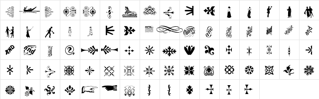 P22Victorian Regular  glyph index