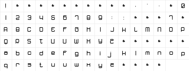 dopenakedfoul Regular  glyph index
