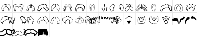 IdentAKitHair Regular  glyph index