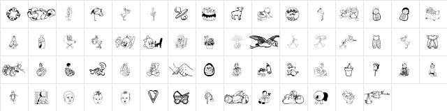 Baby Time Regular  glyph index