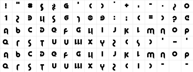 Hallowed Grad Regular  glyph index
