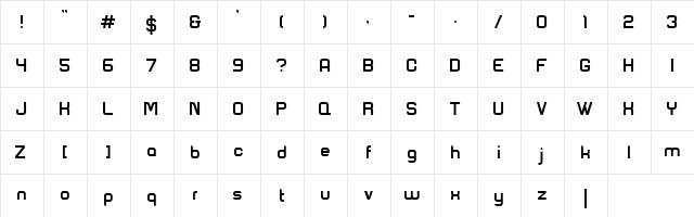 The Shift Regular  glyph index