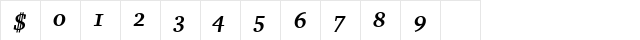 Charter BdItAlt BT Bold Italic Alternate  glyph index