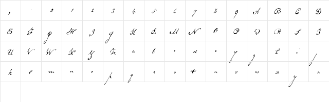 Schooner Script Regular  glyph index