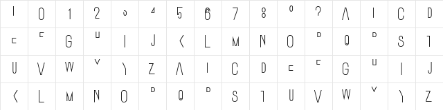 Ostrich Sans Stack Regular  glyph index