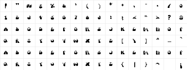FunkyChip Medium  glyph index