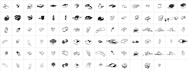 Shapes n Sizes Regular  glyph index