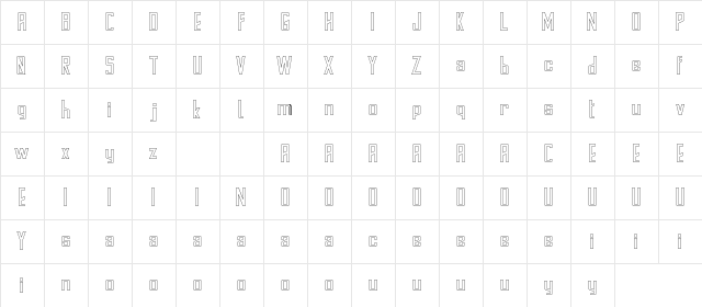 Stanwick Demo Outline Regular  glyph index