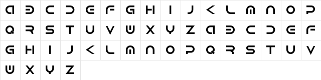 android Regular  glyph index