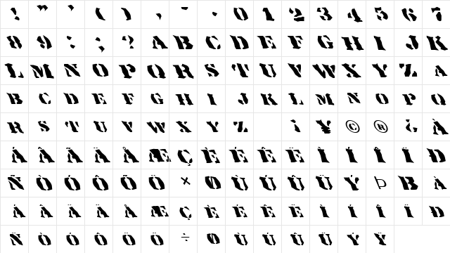 FZ WACKY 17 LEFTY Normal  glyph index