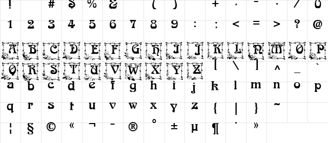 Arnold BocklinC Initial One Regular  glyph index