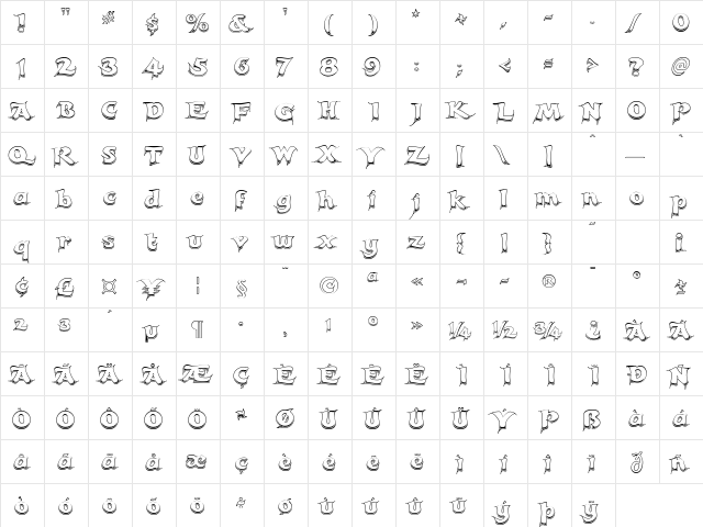 Candles Chrome Candles Chrome  glyph index