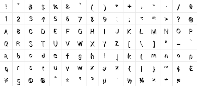 AppleStorm ShdRg  glyph index