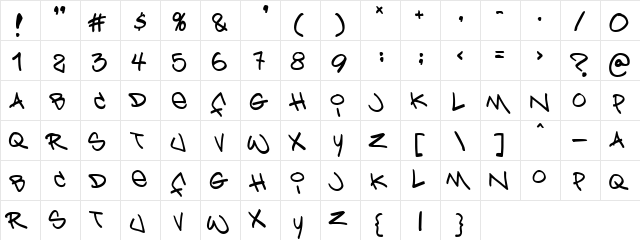 Bring tha noize Regular  glyph index