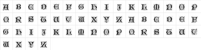 GenzschInitials Regular  glyph index