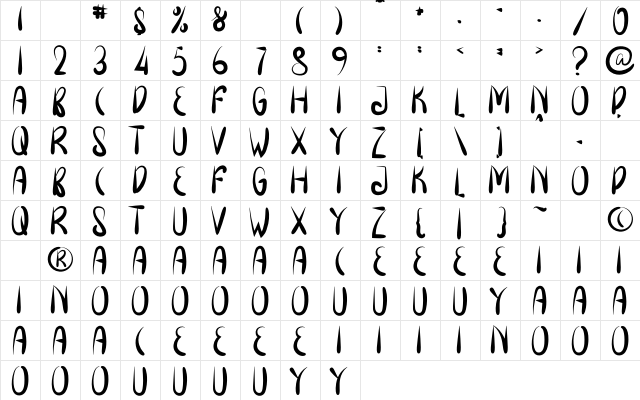 Smart Magic Regular  glyph index