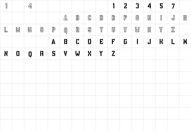 NCAA Army 2015 Regular  glyph index