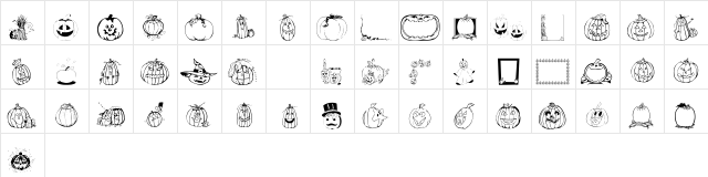 101! Punkin' Face Regular  glyph index