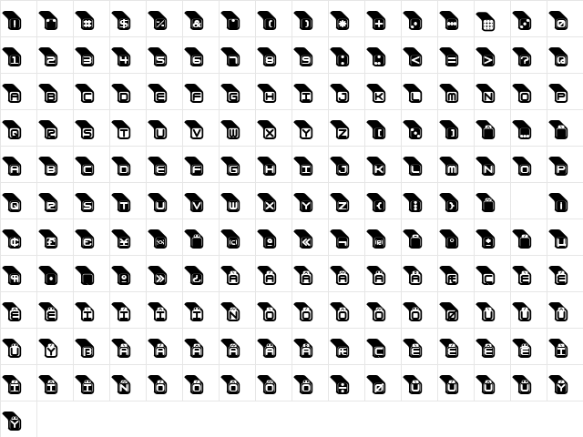 SushiRegular Regular  glyph index