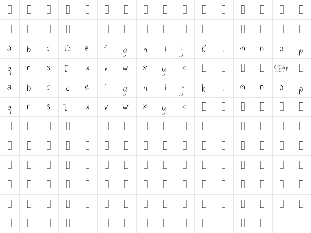Katalyn Demo  glyph index
