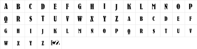 Stone Initials Regular  glyph index