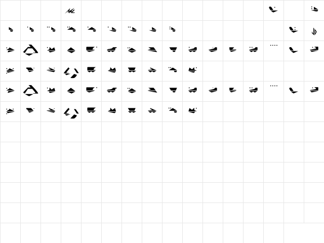 G.Machine Bold  glyph index