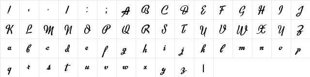 Exiles Regular  glyph index