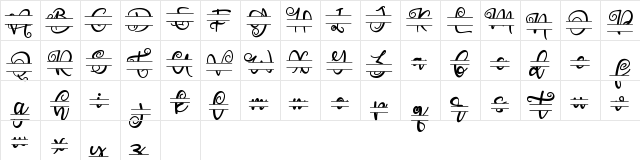 Aster Monogram_Personal Use Regular  glyph index