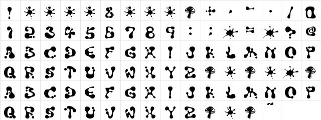 magicmushroom Regular  glyph index