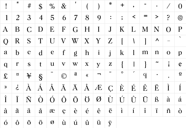 Horsha Light  glyph index