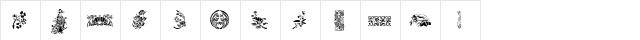 Dames Oriental 1 Regular  glyph index