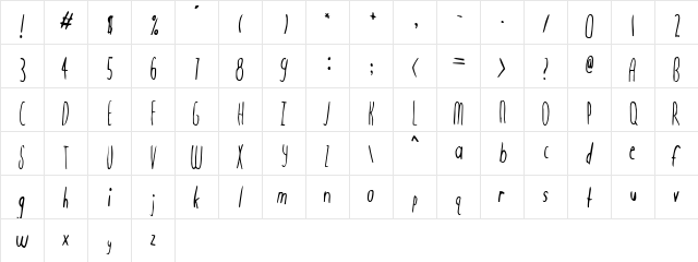 Mondo Regular  glyph index
