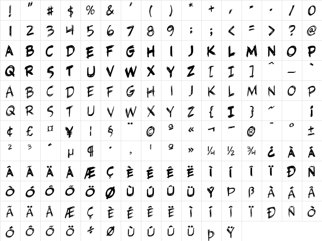 CCWiccanSpecialInt Regular  glyph index