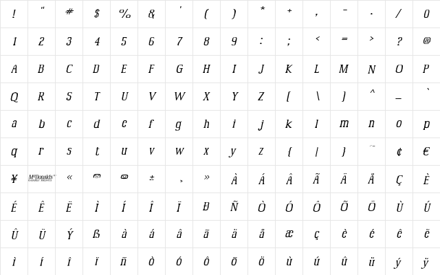 McFood Poisoning 6 Regular  glyph index