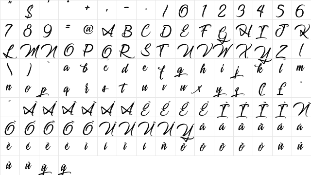 Journey to Thailand Regular  glyph index