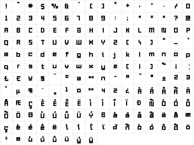 Enam ExtraBold  glyph index