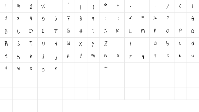 Mae_3 Medium  glyph index