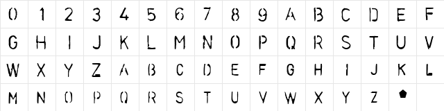 Stencilcase Bold  glyph index