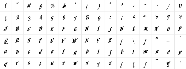 LiftIt Regular  glyph index