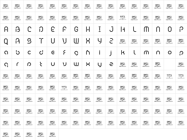 Bambhout_trial Regular  glyph index
