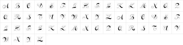 Constanze Regular  glyph index
