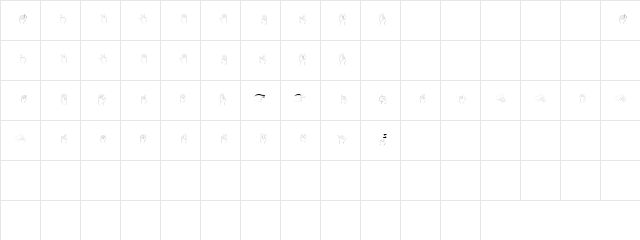 Sign Language Regular  glyph index