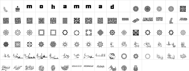 Mohammad RasoolAllah Regular  glyph index