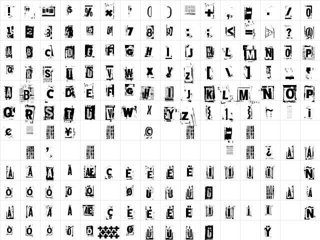 Mustasurma Regular  glyph index