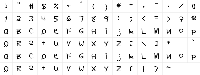 Last Wish Regular  glyph index